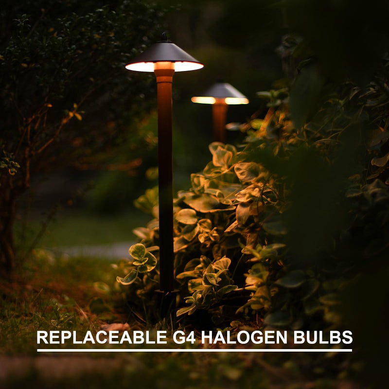 GOODSMANN Landscape Lighting Outdoor Low Voltage Landscape Lighting Kits 8PK Pathway Lights Wired 10W 25 Lumen 2700K Warm White Metal 12V Bronze Electric Sidewalk Walkway Lights with Cable Connectors - Image 4